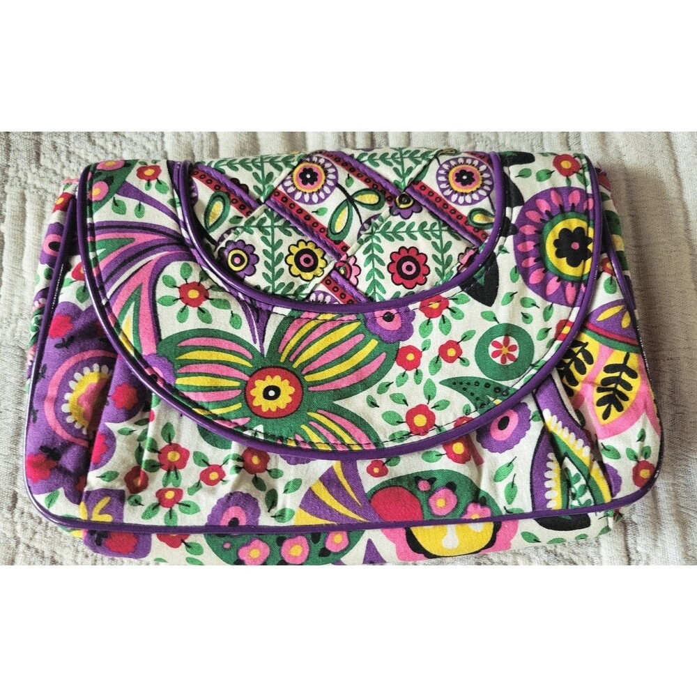Vera Bradley Viva La Vera Floral Shoulder Bag Purple Green Multicolor